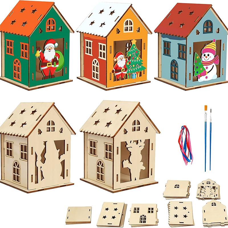 1/3/5PCS DIY DIY Graffiti Ornaments Funny 3D Jigsaw Puzzle Educational Toys Christmas Decorations Parent-Child Games Christmas