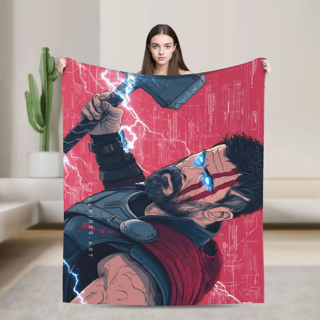 Thor Decke Warm Weich Lustig Plüsch Überwurfdecke für Sofa Sessel Picknick Flanell Bettdecke Bettbezug