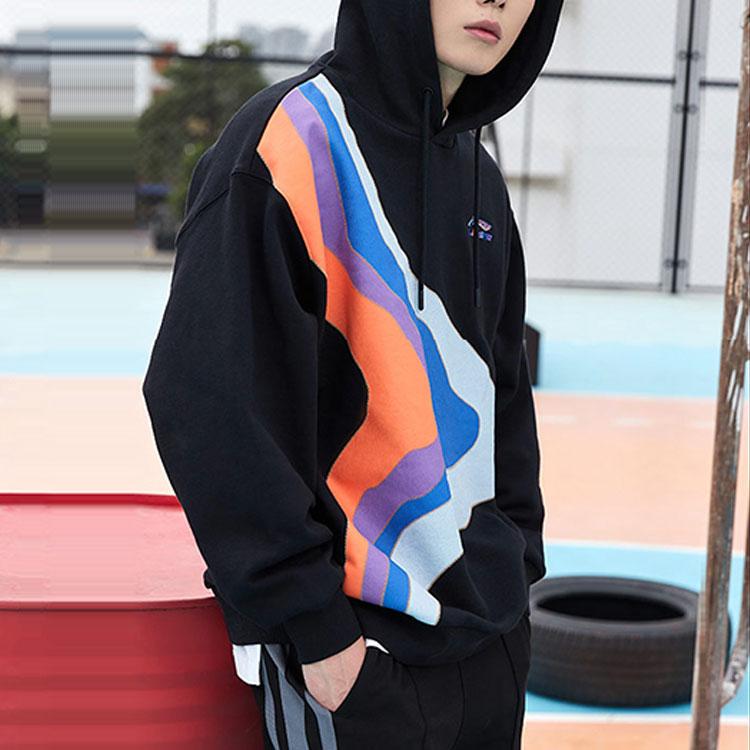 Li Ning Série Týdne módy v Paříži Volná mikina s kapucí Ležérní sportovní mikina Pánská mikina Černá AWDR167-2