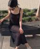 ARTID Crochet Linen Long Dress_Black