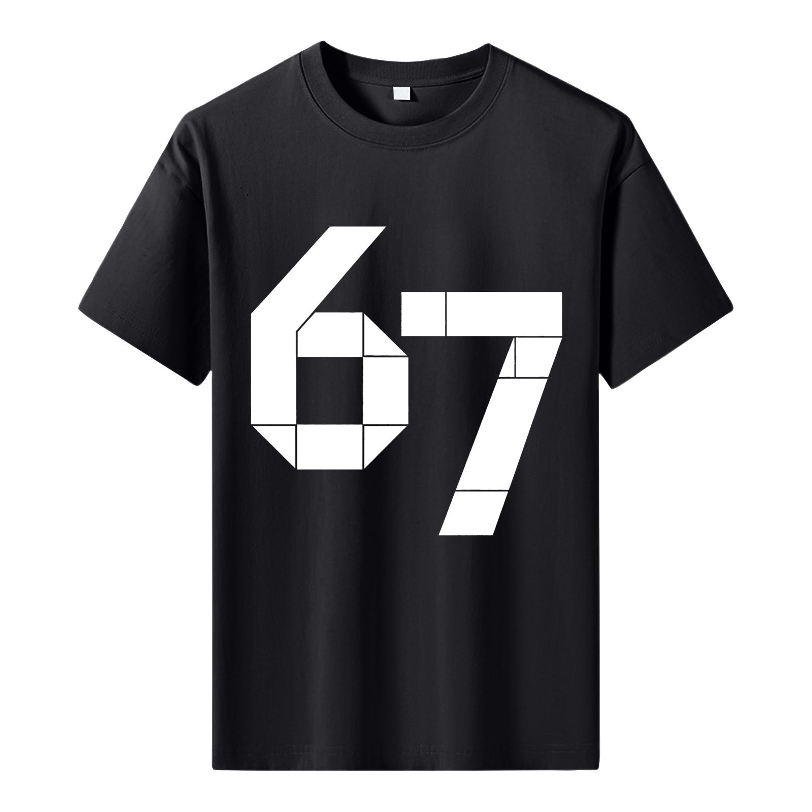 

Чоловіча футболка з принтом з коротким рукавом Чоловічий вільний повсякденний топ з коротким рукавом M чорний