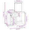 VidaXL Coiffeuse avec Miroir, Table de Maquillage avec Rangement, Table Cosmétique, Meuble de Chambre à Coucher, Moderne, 816761