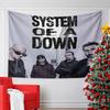 Four individuals stand in an alley, with bold text above reading a name. Patterned tapestry for bedroom and living room home decor