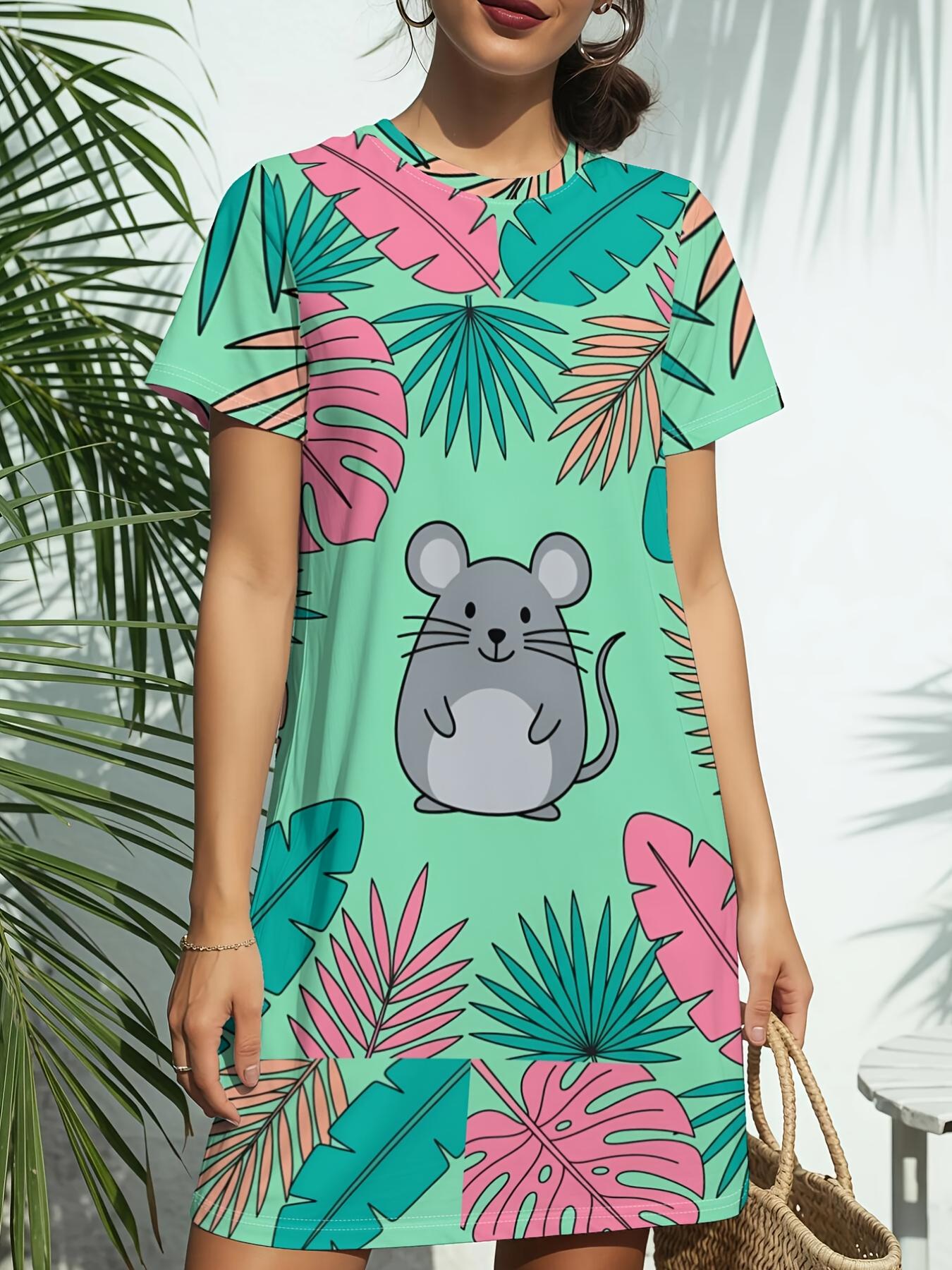 

Women s New Crew Neck Short Sleeve T-Shirt Dress. American Trend Digital Print. Casual ; Versatile for Spring and Summer. Elegant ; Chic Women s Dress M дубильна кора