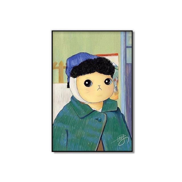Dipinto di fama mondiale Monna Lisa Pittura decorativa Van Gogh Personaggio dei cartoni animati Poster artistico Stampe murali per la camera da letto della casa dei bambini