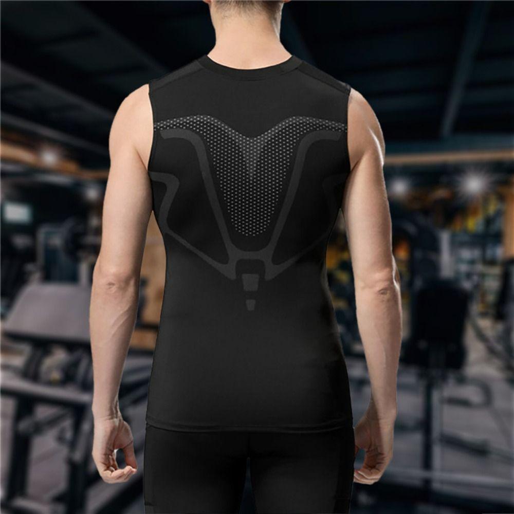 Compression Men  Ice-Silk Slimming Vest Quick-Dry Shirts Tank Top  Basketball Train