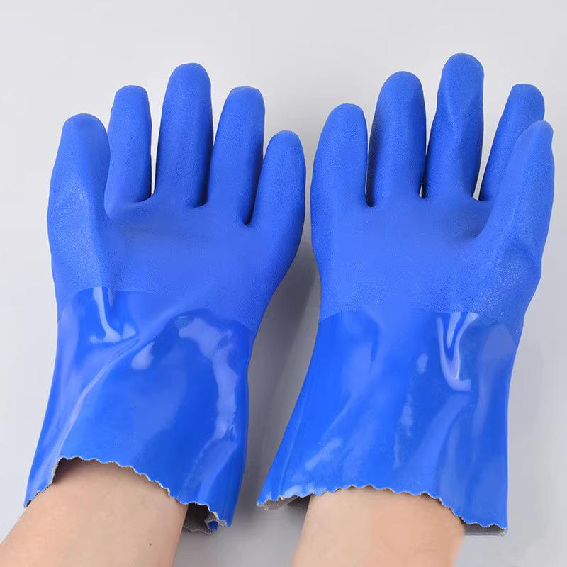 Pvc Industrial Rubber Gloves Anti Slip Thickening Anti Corrosion Chemical Wear-Resistant Waterproof Labor Protection Gloves