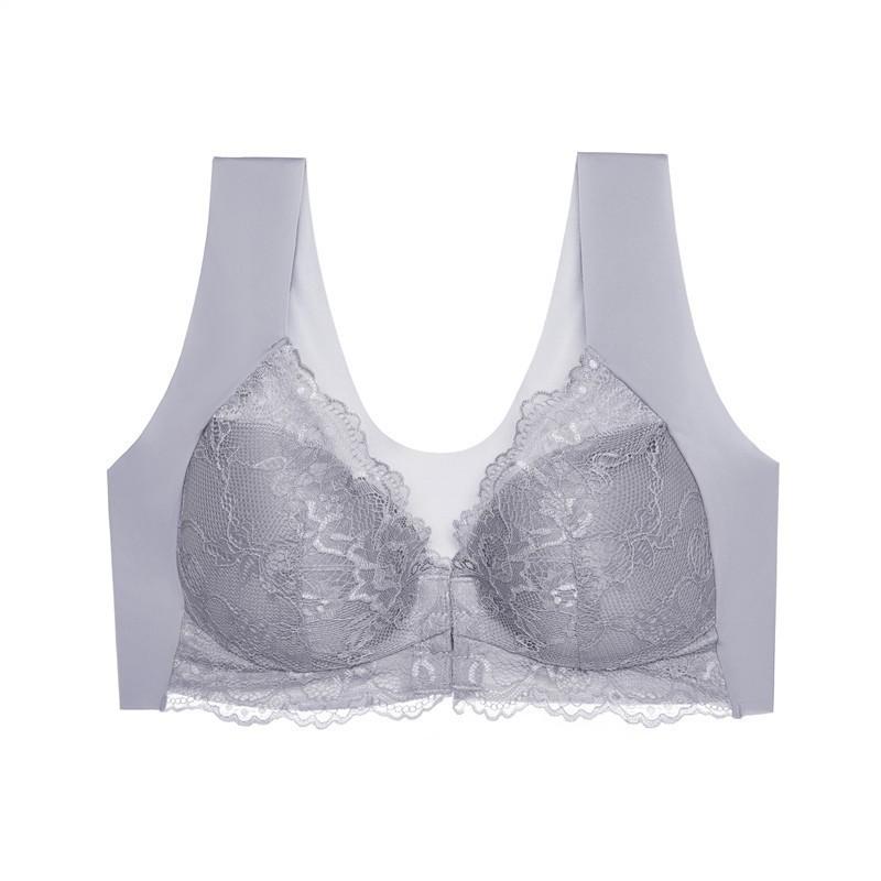 Open the Buckle Before the Explosion, Gather Large Size Thin Bra, Sexy Lace Without Steel Ring, Beautiful Back Underwear