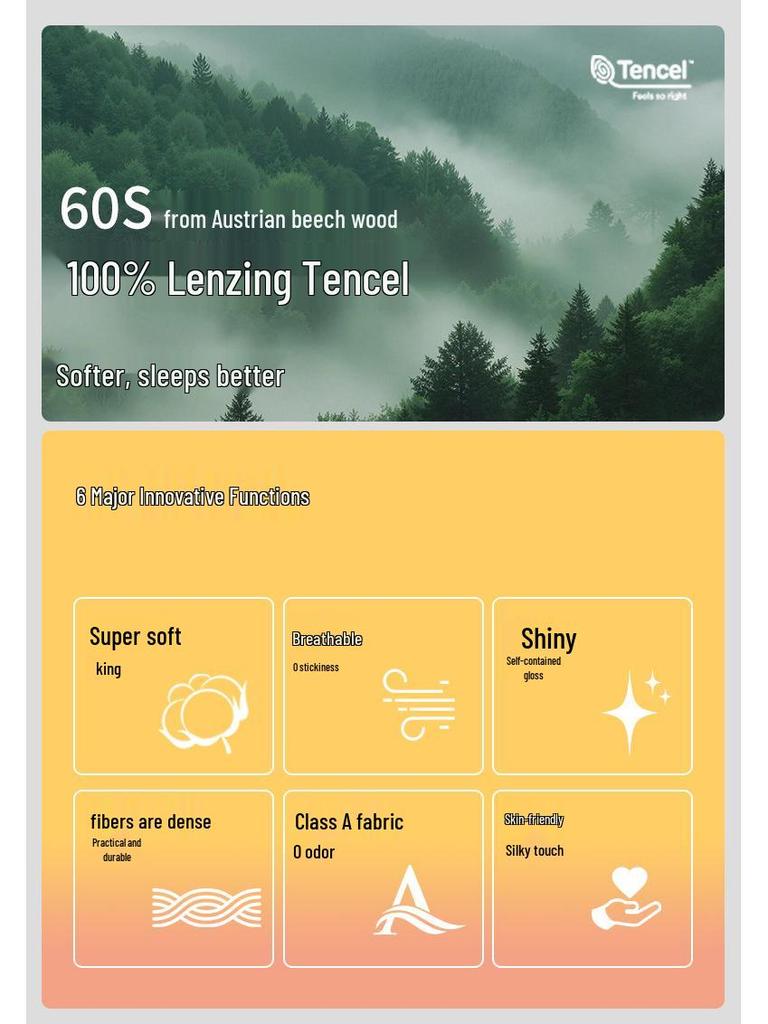 Men's Lyocell Tencel Solid Color Pajamas - Spring/Fall Long Sleeve Set