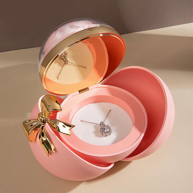 Scatola per Gioielli Regalo Sferica Scatola per Collana Anello Scatola per Gioielli Rosa Eterna Conservata Per Regali Compleanno Per