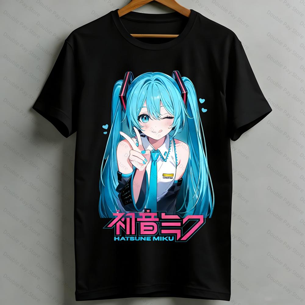 Kawaii Miku TShirt Cute Vocaloid Anime Graphic Tee Casual Short Sleeve Tops for Teen Girls Women Unisexs Shirts Women tshirts