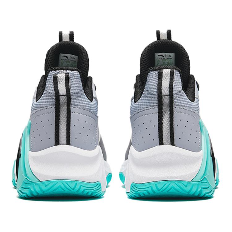 Anta Kids Air Space Non-Slip Shock Absorbing Wear-Resistant Breathable Low-Top Basketball Shoes Kids Sneaker Gray Black A12431102-2