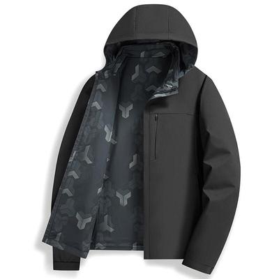 Men's Reversible Business Casual Jacket with Detachable Hood