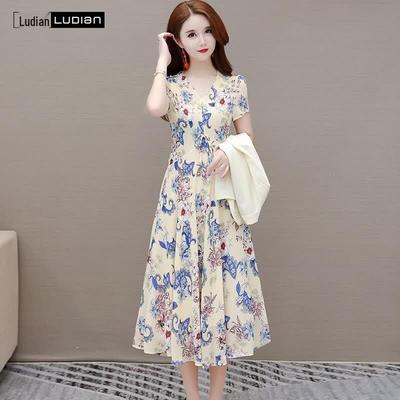 Women's 3/4 Sleeve Blazer & Short Dress Two-Piece Set