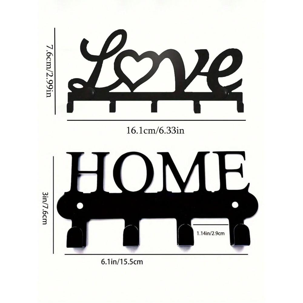 1 Piece "LOVE" Letter Wall-Mounted Storage Rack, Floating Wall Keychain, Metal Wall-Mounted Storage Rack, Stick-On/Punch-Mounted Storage Rack,