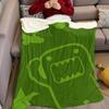 Domo Green Flannel Blanket Warm Soft Halloween Christmas Couch Warm Cozy Decorative Decor Gift for All Season