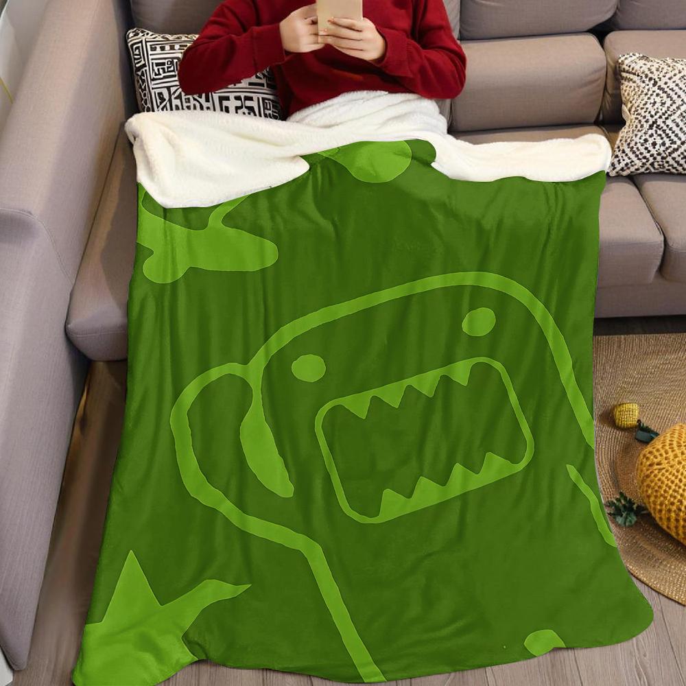 Domo Green Flannel Blanket Warm Soft Halloween Christmas Couch Warm Cozy Decorative Decor Gift for All Season