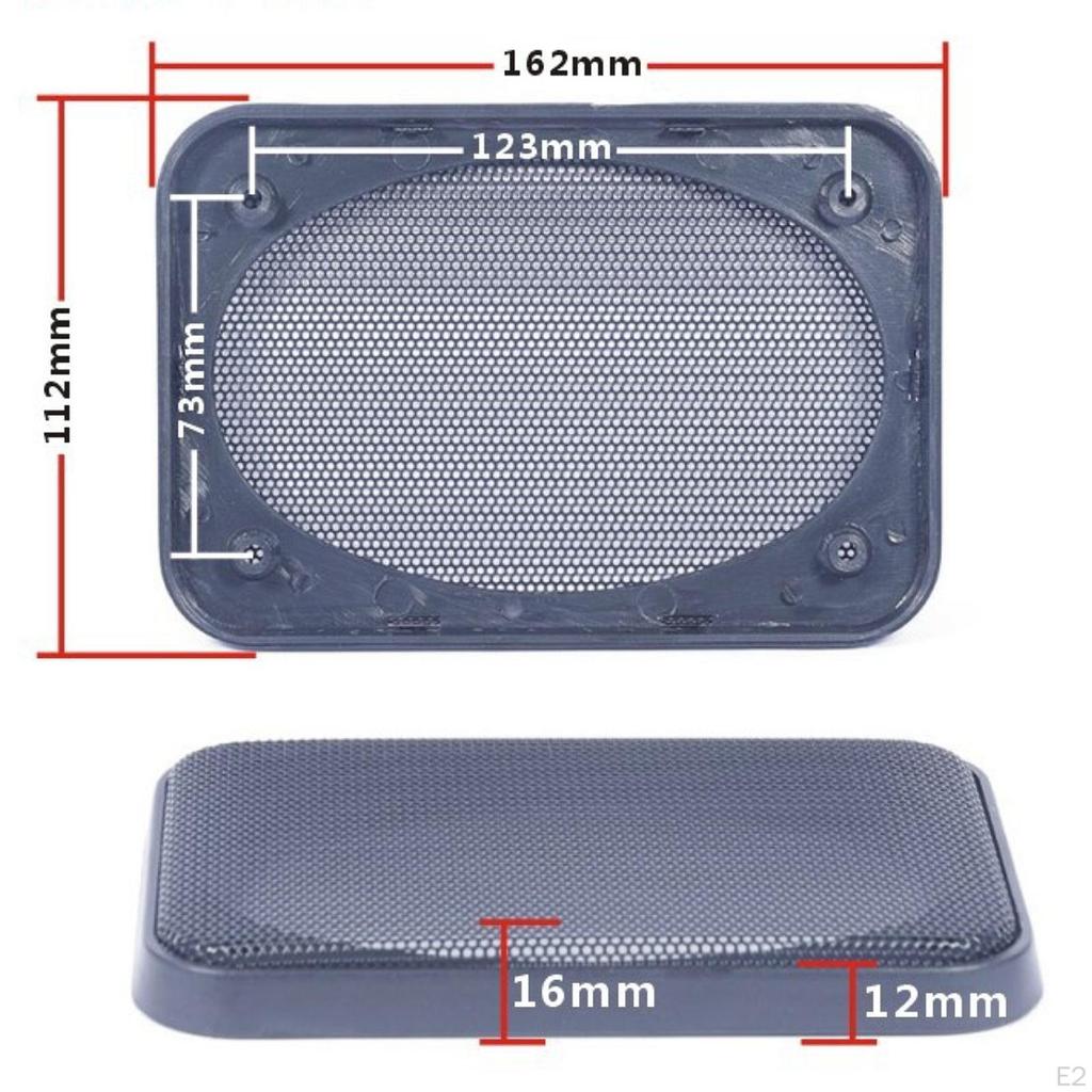 Black Car Audio Speaker Grille Cover with Metal Mesh, Easy Installation And Protector.