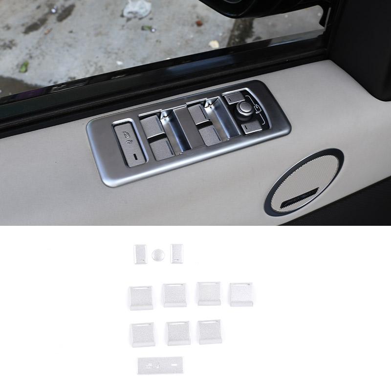 For Land Rover Discovery 5 For Range Rover Sports Vogue Aluminum Alloy Car Interior Window Lift Switch Patch Sticker Accessories