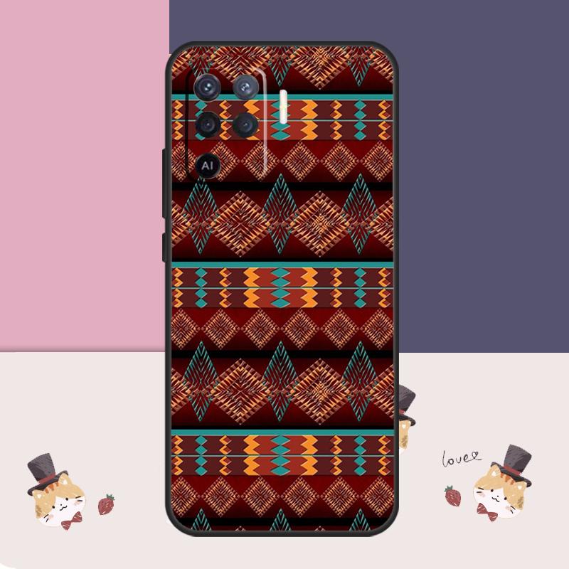 Tribal Ethnic Pattern Case For Oppo A94 A74 A54 A18 A38 A58 A78 A98 A80 A60 A40 A96 A76 A16 A15 A17 A57 A77 A5 Pro