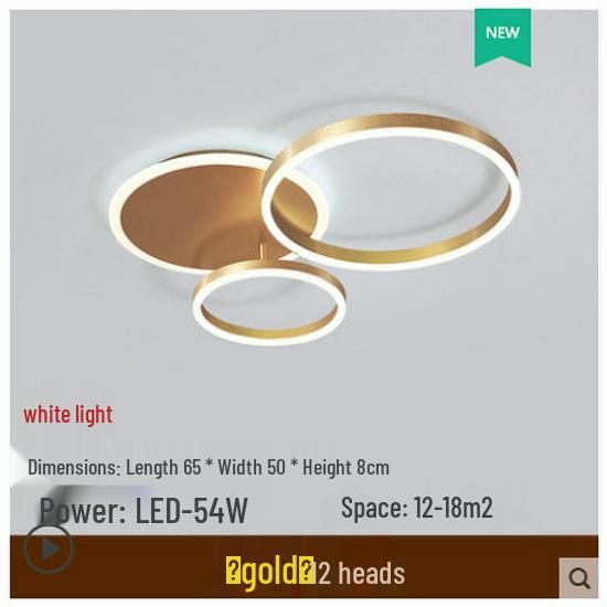 Modern Minimalist Gold Ring Ceiling Lamp for Living Room and Bedroom