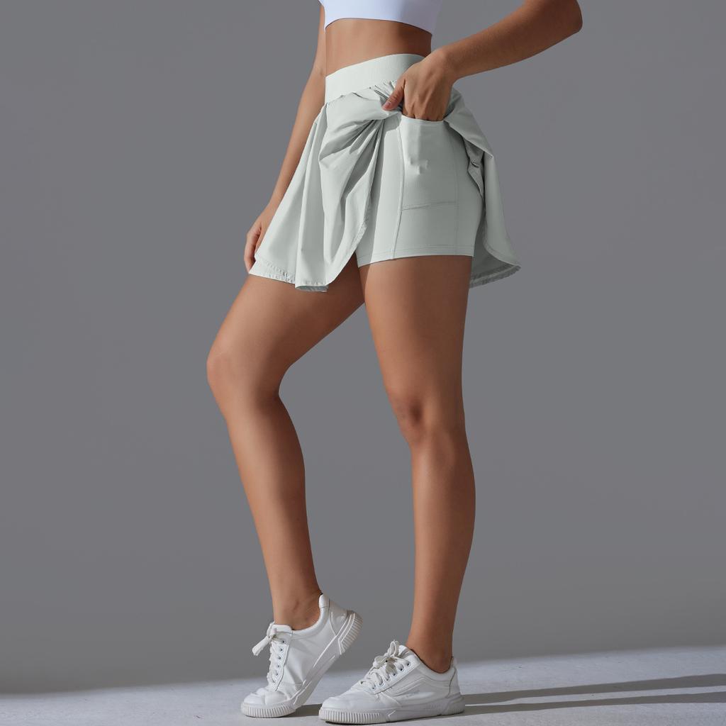 Cool Feeling, Sun Protection, Casual Tennis Skirt, Slimming, Sports Training, Inner Pocket, Anti Glare, Yoga And Fitness Skirt