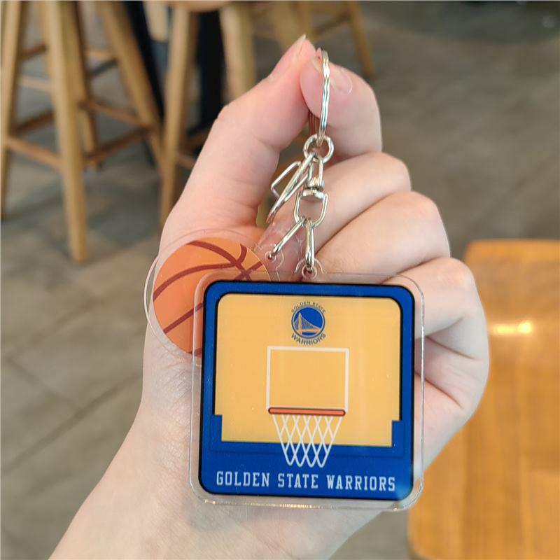 NBA Star Player Keychain & Backpack Pendant: Lakers Kobe, Warriors Curry, Clippers, and James Irving Schoolbag Gift Standard