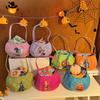 Portable Funny Halloween Candy Bag Printing Storage Bucket Trick or Treat Bag Nylon Gifts Pouch Pumpkin Handbag Children