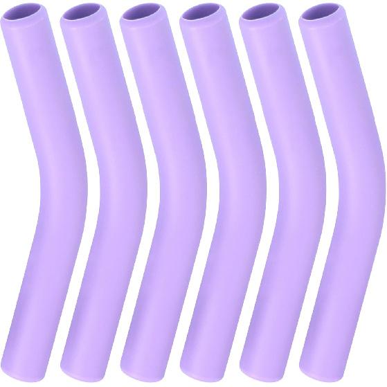 6pcs Food-Grade Silicone Straw Tips, Reble Metal Straw Elbows Tips, Temperature Resistant Rubber Straw Covers Replacement Tip for 5/16" Stainless