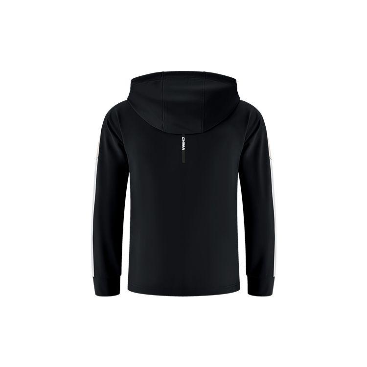 Li Ning Badminton Série Color Block Logo Veste à Capuche Zippée Manches Longues Unisexe Vestes Noir AJDS855-1
