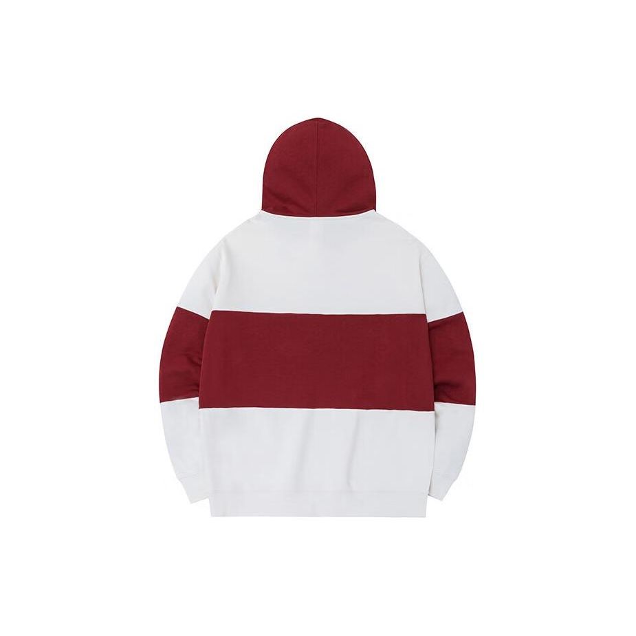 Anta Contrast Striped Letter Print Sweatshirt Unisex Sweatshirt White 152338702-1