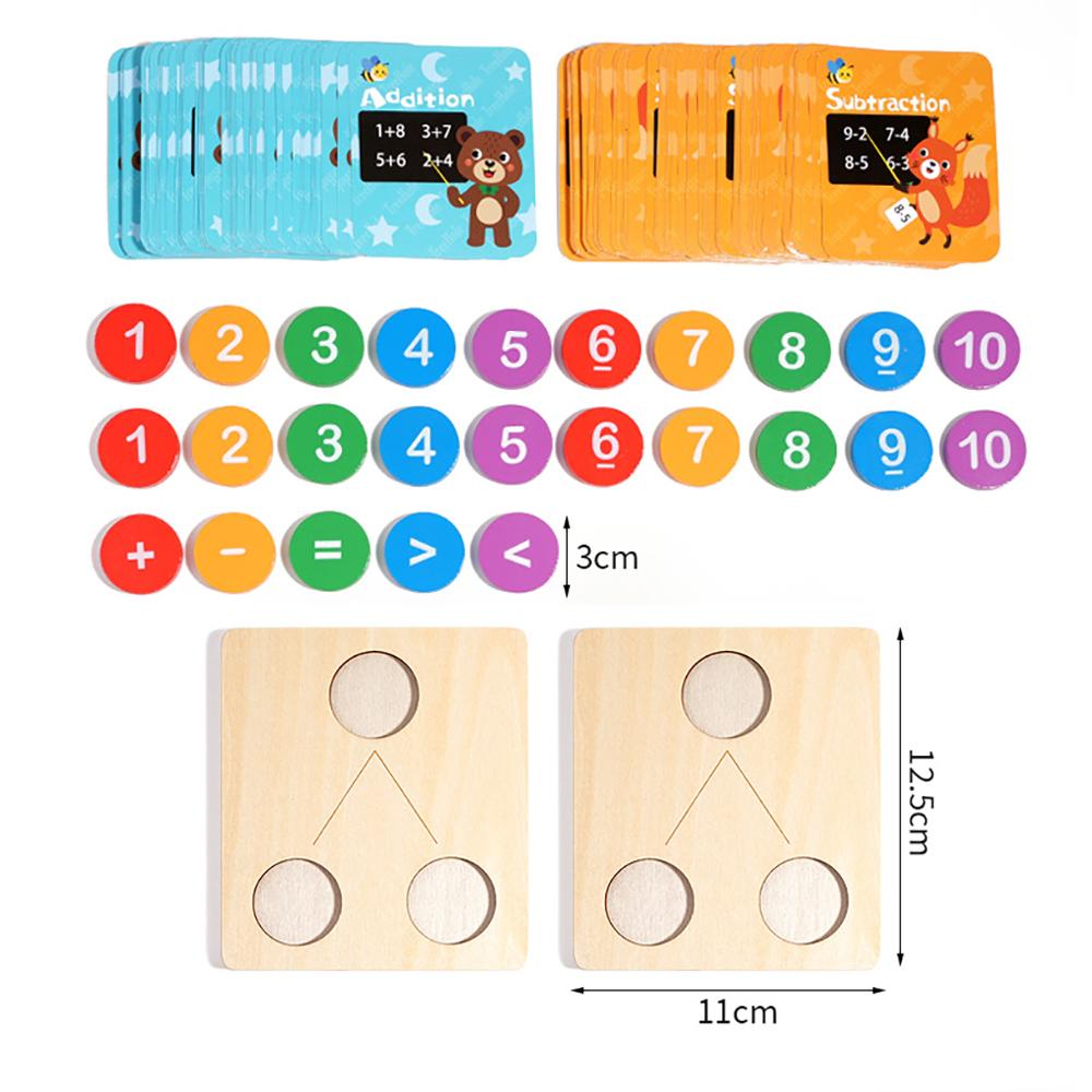 Montessori Mathe-Zuordnungs-Rechenspielzeug, Holz 1-10 Addition und Subtraktion Frühes Lernpuzzle, Kleinkinder-Lernspielzeug