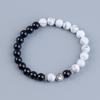 Black and White Turquoise Tai Chi Yin Yang Beaded Bracelet