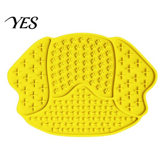 Anti-choke Pet Feeding Mat Slow Food with Strong Suction Cup, Puppy Head Design Grade Silicone Mat, Dog Eating Bowl Accessory for Prevent Choking