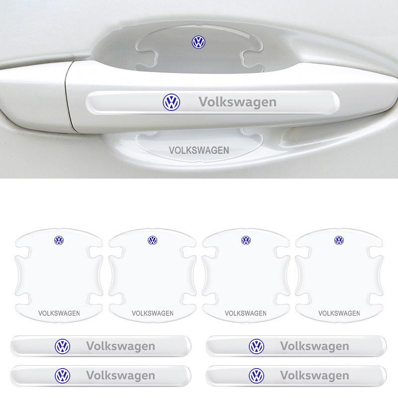 4pcs/8pcs Car Door Bowl Handle Protector Sticker Transparent Anti-scratch For VW Volkswagen Golf Polo Passat Tiguan Touran Jetta QM7
