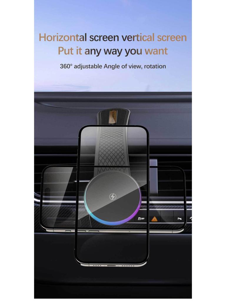 Qi2 MagSafe Trådlös Billaddare & Vikbar Telefonhållare