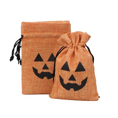 Halloween Themed Drawstring Bag Coin Dice Orange Drawstring Bag for Dice Candy Snacks