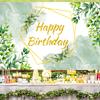 Folhas de Eucalipto Verde Aniversário Poliéster Fundo Decoração de Festa de Aniversário Infantil Casamento Suprimentos para Festa de Aniversário Chá de Bebê