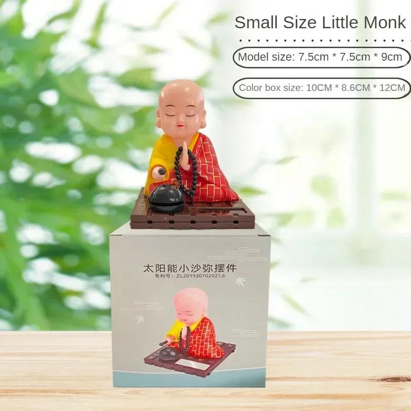 Solarbetriebener kleiner Mönch, kreative Auto-Ornamente, Armaturenbrett-Dekoration, chinesischer Buddhismus, Glücksbringer, Auto-Innenausstattung