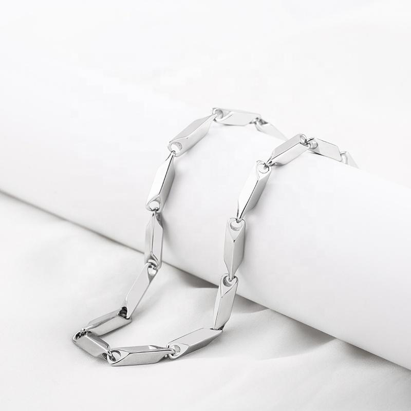 Hot Selling Punk Fashion Simple Men/Women Stainless Steel Prismatic Link Necklaces