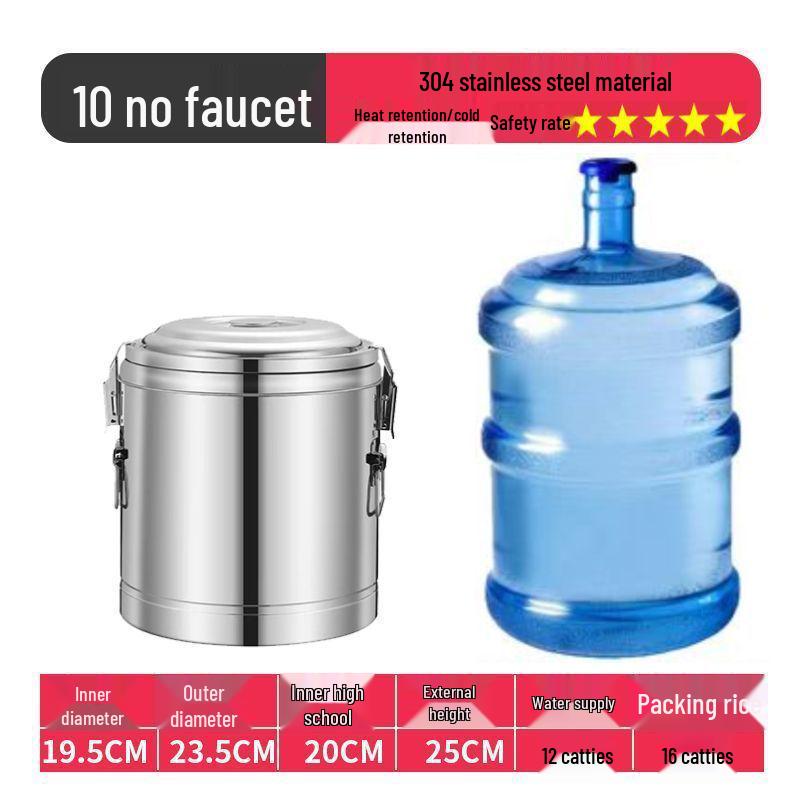 Isolierter Eimer aus Edelstahl 304 für Reis und Sojamilch, Eimer für Eisgelee mit großem Fassungsvermögen