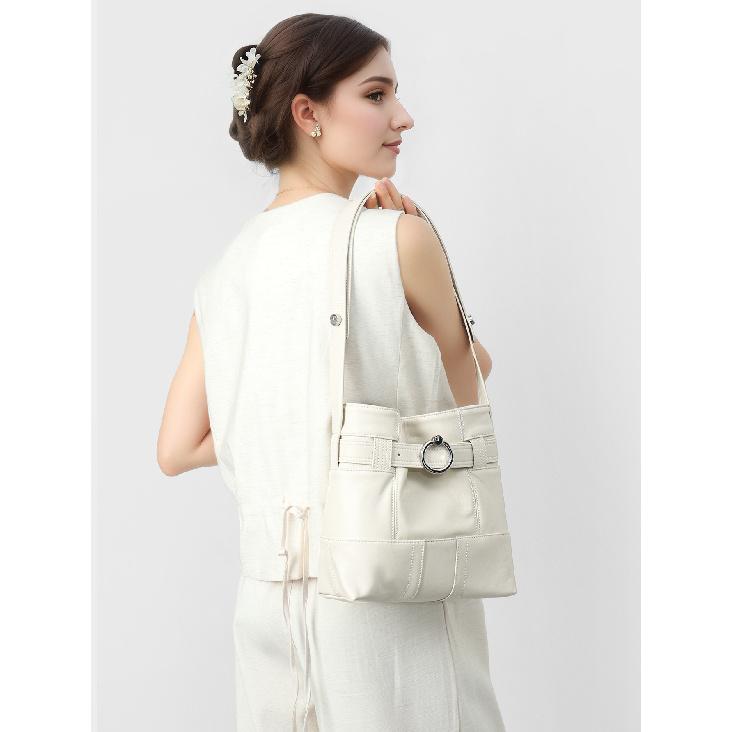 Bag Korean Niche New Design Single Shoulder Underarm Bag Genuine Leather Crossbody Bag Women's Bucket Bag