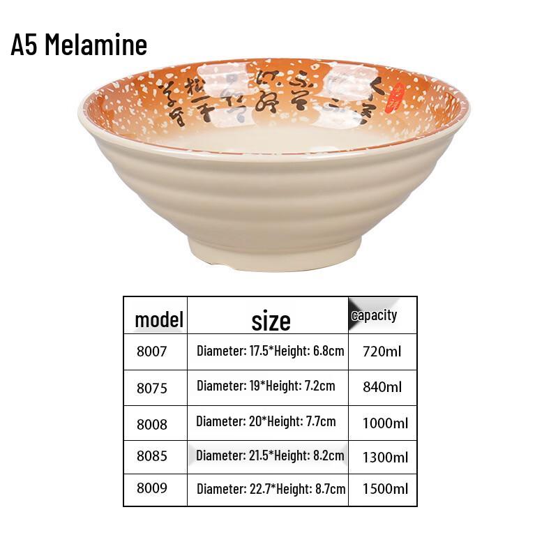 Di Ruien A5 Melamine Restaurant Noodle & Soup Bowls