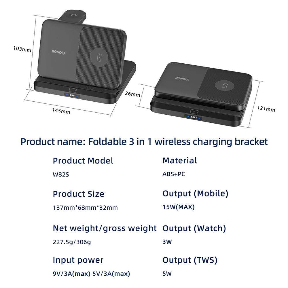 Faltbares kabelloses Ladegerät 3 in 1 Station für Samsung Z Fold 3/z Flip4 Qi schnelles kabelloses Laden für Galaxy Watch/Ohrhörer