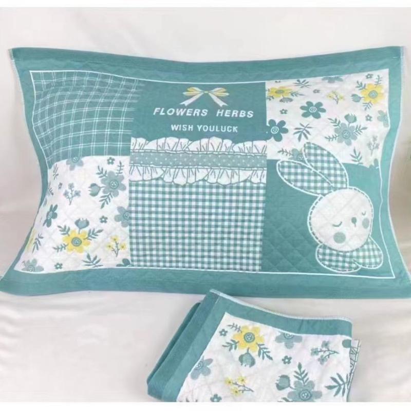 One Pair Pure Cotton Gauze Pillow Towel Cartoon Soft Household Dormitory Pillow Towels Pillow Covers
