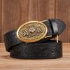 Wolf Designer Gürtel für Herren Retro Automatik Schnalle Handwerksgürtel Herren Echtes Rindsleder Taillenband Ehrenvoller Riemen