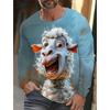 Fashion Animal Tiger Wolf Pattern 3D Printed Men's T-shirt Autumn New Men's Long Sleeves T-Shirt Casual Oversized Pullover  Tops