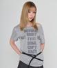 5OML Blur Lettering Short Sleeve Melange Gray