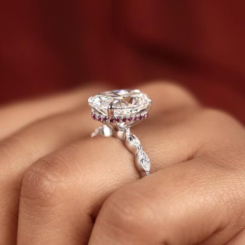 

925 Sterling Silver Luxury Shiny Zircon Engagement Ring Wedding Band For Women Promise Eternity Ring Fine Jewelry Gift resizable