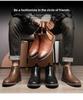 Men's British-Style High-Top Leather Boots - New Autumn/Winter Collection, Trendy All-Match, Large Sizes